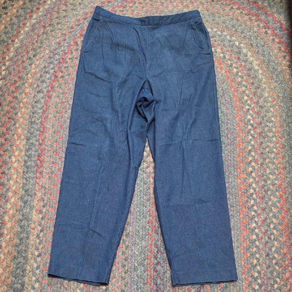 Vtg Alfred Dunner Flat Front Elastic Back Jeans